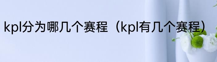 kpl分为哪几个赛程（kpl有几个赛程）