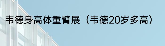 韦德身高体重臂展（韦德20岁多高）