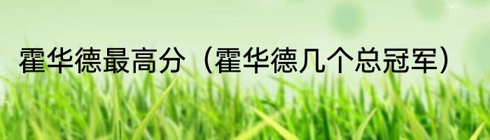 霍华德最高分（霍华德几个总冠军）