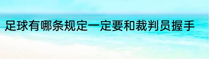 足球有哪条规定一定要和裁判员握手