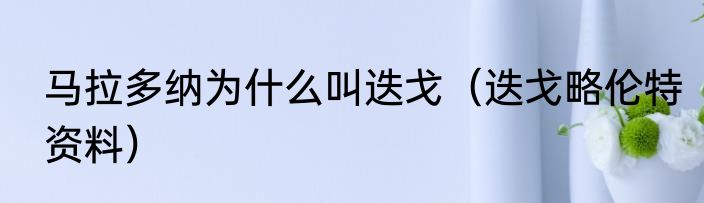 马拉多纳为什么叫迭戈（迭戈略伦特资料）