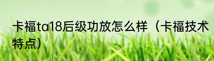 卡福ta18后级功放怎么样（卡福技术特点）