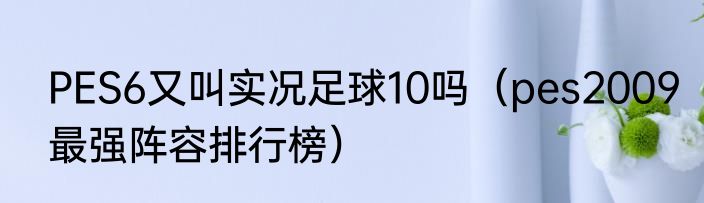 PES6又叫实况足球10吗（pes2009最强阵容排行榜）