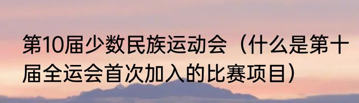 第10届少数民族运动会（什么是第十届全运会首次加入的比赛项目）