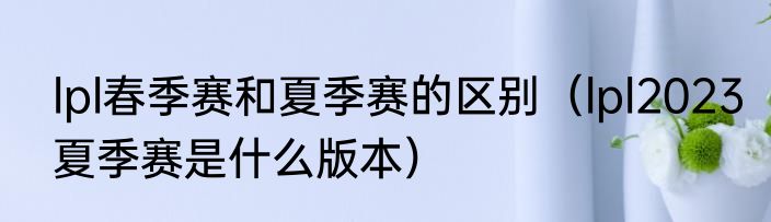 lpl春季赛和夏季赛的区别（lpl2023夏季赛是什么版本）