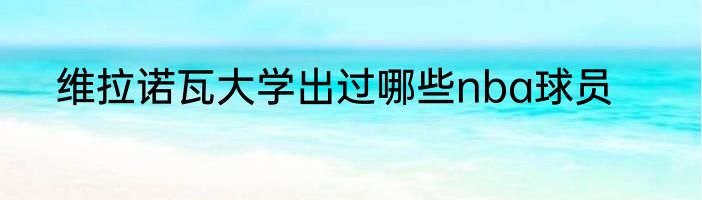 维拉诺瓦大学出过哪些nba球员