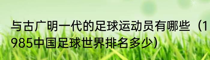 与古广明一代的足球运动员有哪些（1985中国足球世界排名多少）
