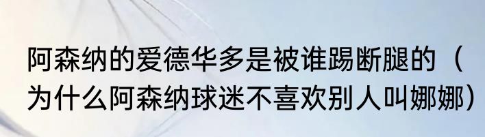 阿森纳的爱德华多是被谁踢断腿的（为什么阿森纳球迷不喜欢别人叫娜娜）
