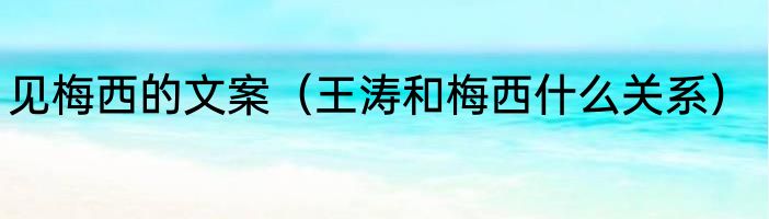 见梅西的文案（王涛和梅西什么关系）