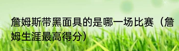 詹姆斯带黑面具的是哪一场比赛（詹姆生涯最高得分）