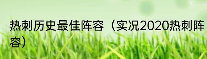 热刺历史最佳阵容（实况2020热刺阵容）