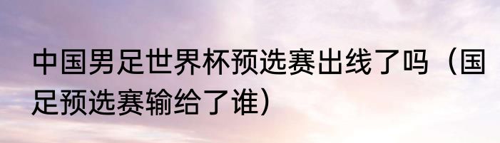 中国男足世界杯预选赛出线了吗（国足预选赛输给了谁）