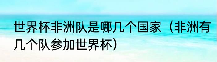 世界杯非洲队是哪几个国家（非洲有几个队参加世界杯）