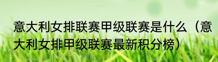 意大利女排联赛甲级联赛是什么（意大利女排甲级联赛最新积分榜）