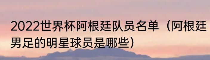 2022世界杯阿根廷队员名单（阿根廷男足的明星球员是哪些）