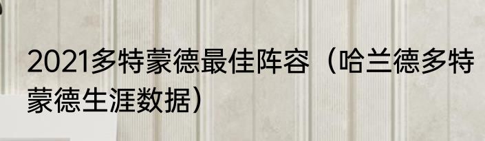 2021多特蒙德最佳阵容（哈兰德多特蒙德生涯数据）