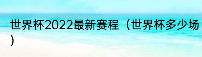 世界杯2022最新赛程（世界杯多少场）