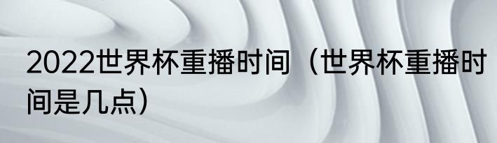 2022世界杯重播时间（世界杯重播时间是几点）
