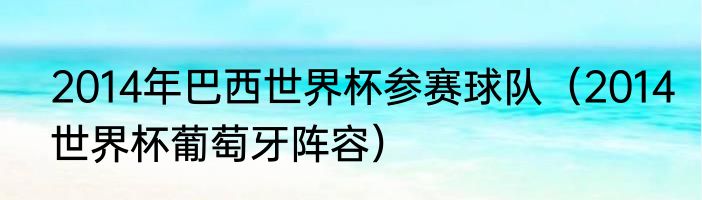 2014年巴西世界杯参赛球队（2014世界杯葡萄牙阵容）