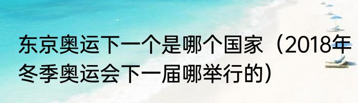 东京奥运下一个是哪个国家（2018年冬季奥运会下一届哪举行的）