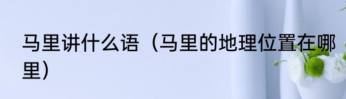 马里讲什么语（马里的地理位置在哪里）