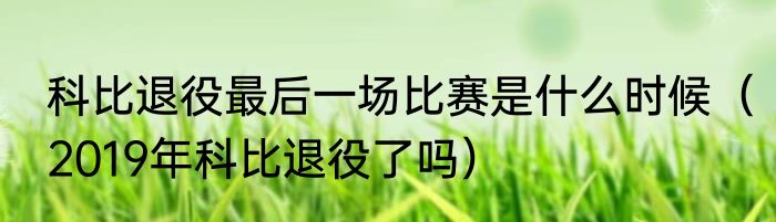 科比退役最后一场比赛是什么时候（2019年科比退役了吗）