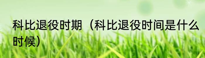 科比退役时期（科比退役时间是什么时候）