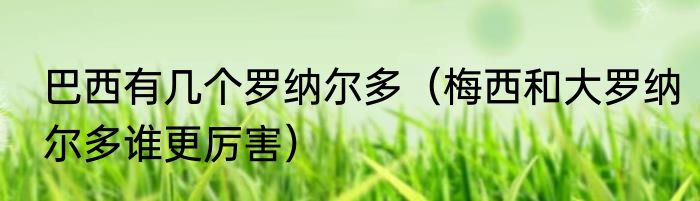 巴西有几个罗纳尔多（梅西和大罗纳尔多谁更厉害）