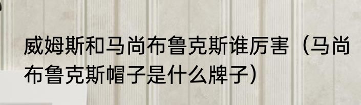 威姆斯和马尚布鲁克斯谁厉害（马尚布鲁克斯帽子是什么牌子）