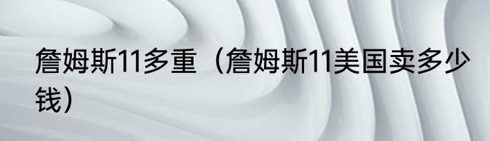 詹姆斯11多重（詹姆斯11美国卖多少钱）