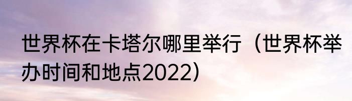 世界杯在卡塔尔哪里举行（世界杯举办时间和地点2022）