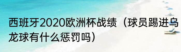 西班牙2020欧洲杯战绩（球员踢进乌龙球有什么惩罚吗）