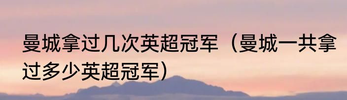 曼城拿过几次英超冠军（曼城一共拿过多少英超冠军）