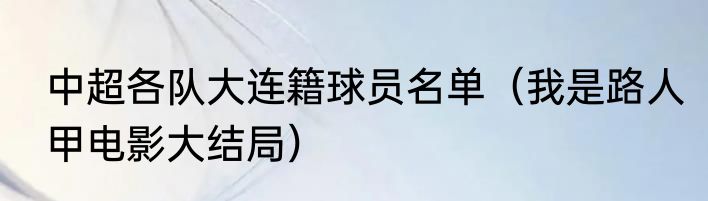 中超各队大连籍球员名单（我是路人甲电影大结局）
