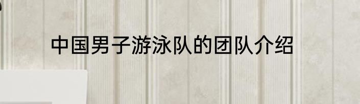 中国男子游泳队的团队介绍