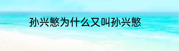 孙兴慜为什么又叫孙兴慜