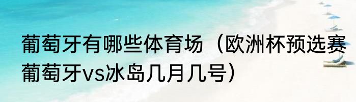葡萄牙有哪些体育场（欧洲杯预选赛葡萄牙vs冰岛几月几号）
