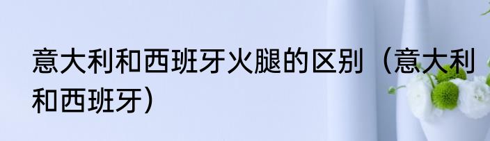 意大利和西班牙火腿的区别（意大利和西班牙）