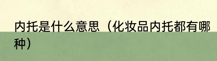 内托是什么意思（化妆品内托都有哪种）