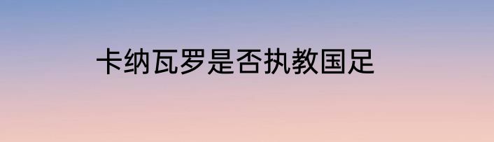 卡纳瓦罗是否执教国足