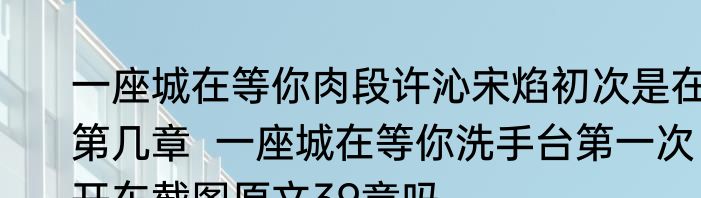 一座城在等你肉段许沁宋焰初次是在第几章  一座城在等你洗手台第一次开车截图原文39章吗