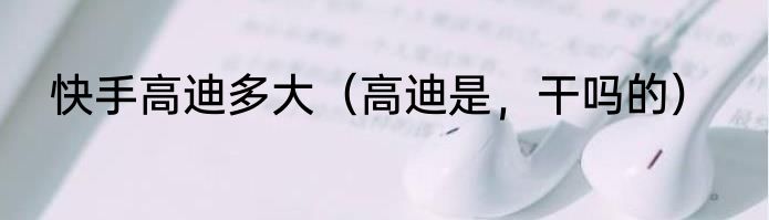 快手高迪多大（高迪是，干吗的）