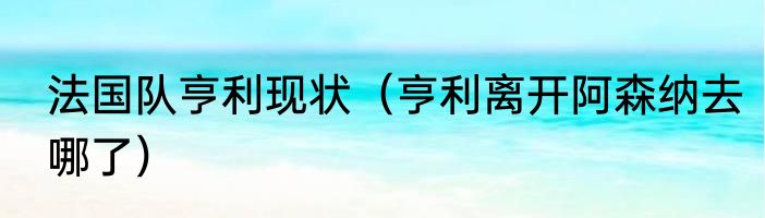 法国队亨利现状（亨利离开阿森纳去哪了）