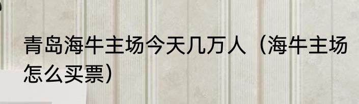 青岛海牛主场今天几万人（海牛主场怎么买票）