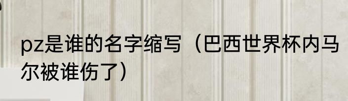pz是谁的名字缩写（巴西世界杯内马尔被谁伤了）