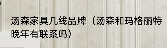 汤森家具几线品牌（汤森和玛格丽特晚年有联系吗）