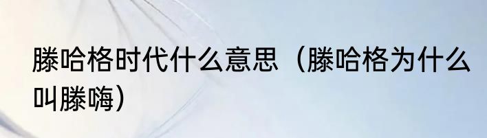 滕哈格时代什么意思（滕哈格为什么叫滕嗨）