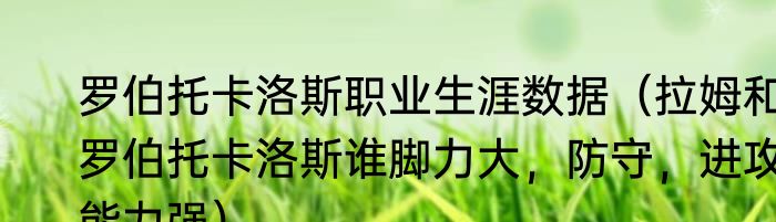 罗伯托卡洛斯职业生涯数据（拉姆和罗伯托卡洛斯谁脚力大，防守，进攻能力强）