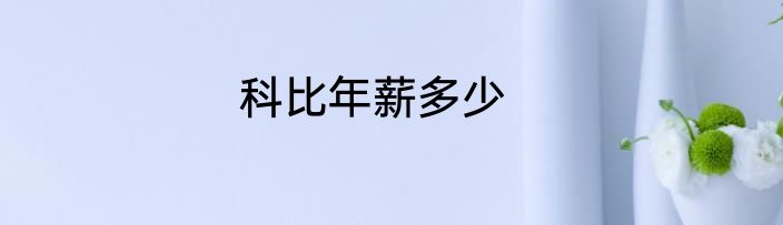 科比年薪多少