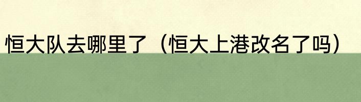 恒大队去哪里了（恒大上港改名了吗）